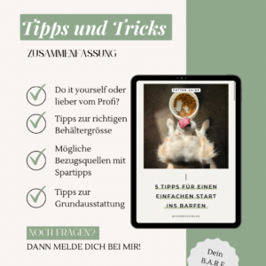 BARF Starter Guide für Hunde – übersichtlicher PDF-Guide für einen einfachen Einstieg in die Frischfütterung